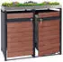Proregal Mülltonnenbox 2er Mit Pflanzkasten 125x132x80cm Anthrazit Kirsche-Holzoptik Dunkelbraun Erweiterbar