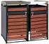 Proregal Mülltonnenbox 2er Mit Pflanzkasten 125x132x80cm Anthrazit Kirsche-Holzoptik Erweiterbar