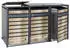 Proregal Mülltonnenbox 3er 117x200x80cm Anthrazit Gold Schlitzoptik
