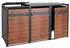 Proregal Mülltonnenbox 3er 117x200x80cm Anthrazit Kirsche-Holzoptik Dunkelbraun