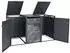 Proregal Mülltonnenbox 3er 117x200x80cm Anthrazit Marmor-Optik Dunkel