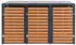 Proregal 3er Mülltonnenverkleidung 119x205x84 cm Teak-Optik