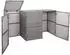 Proregal 3er-Mülltonnenverkleidung 110x195x66 cm Poly-Rattan 3x120L Grau