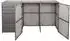 Proregal 3er-Mülltonnenverkleidung 110x195x66 cm Poly-Rattan 3x120L Grau