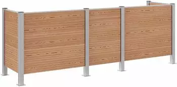 vidaXL M&uuml;lltonnenverkleidung braun 315x85x115cm Aluminium und WPC (3429268)