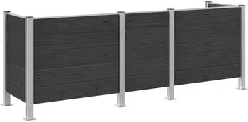 vidaXL Mülltonnenverkleidung 315x85x115cm Aluminium und WPC, grau