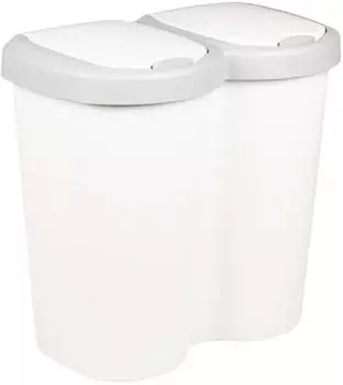 vidaXL M&uuml;lltonne wei&szlig; 49,5x30x46,5cm PP