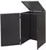 Proregal Mülltonnenverkleidung 110x65x66 cm Poly-Rattan 120L Schwarz