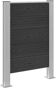 vidaXL Mülltonnenverkleidung Aluminium & WPC grau 85x12x115cm