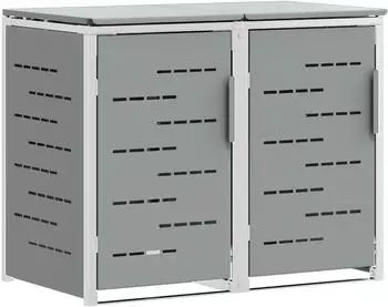 vidaXL Mülltonnenbox für 2 Tonnen 240L, Edelstahl, grau (3422243)
