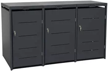 osoltus Metall Mülltonnenbox 3er 196 x 118 cm Conta Anthrazit