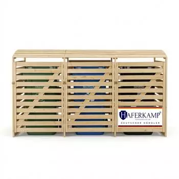 Proregal Arkade Mülltonnenbox 3er, Holz natur, 3x240L (RSW11-01)