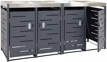 Proregal Mülltonnenbox 4er 110x230x62cm 80-240 Liter