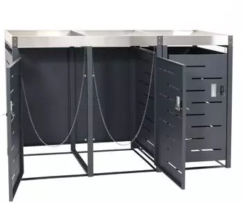 Proregal Mülltonnenbox 3er 110x175x62cm 80-240 Liter