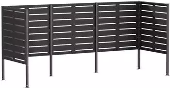 vidaXL Mülltonnen-Sichtschutz 249x85x113cm Stahl schwarz (8013440)