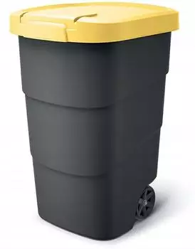 Keden Wheeler Mülltonne 90L, anthrazit mit gelbem Deckel (NBWB90-362C)