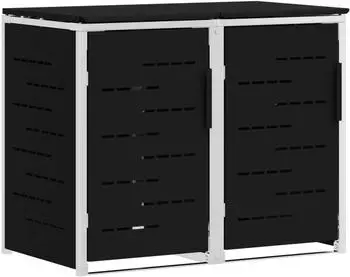 vidaXL Mülltonnenbox für 2x 240L, Edelstahl, schwarz (3422237)