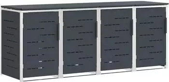 vidaXL Mülltonnenbox für 4 Tonnen 240L, Edelstahl, anthrazit (3422242)