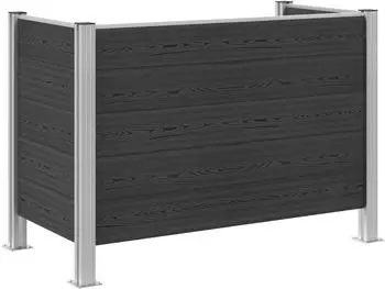 vidaXL Mülltonnenverkleidung grau 161x85x115cm Aluminium und WPC
