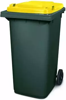 BRB MGB Mülltonne 240L, grau mit gelbem Deckel