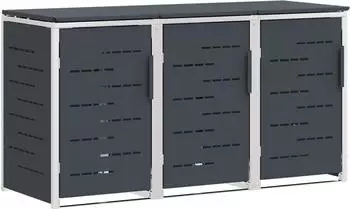 vidaXL Mülltonnenbox 3x240L, Edelstahl, anthrazit (3422241)