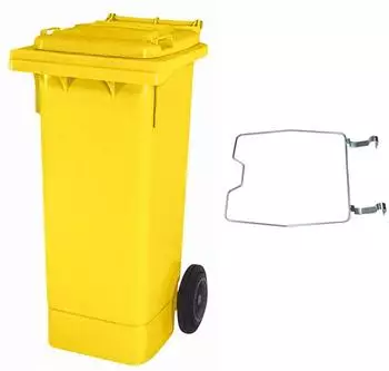 BRB MGB Mülltonne 80L mit Klemmring für Müllsäcke, gelb
