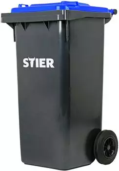 STIER 2-Rad-M&uuml;llgro&szlig;beh&auml;lter 120l grau/blau (905354)