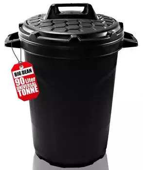 BigDean Universal-Allzwecktonne mit Deckel, 90L, schwarz (717860)