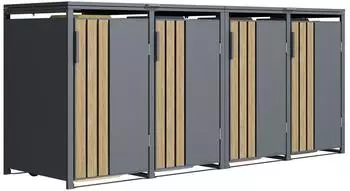 Home Deluxe KANTO Mülltonnenbox Holzoptik 4x240L