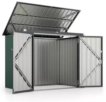 Costway Mülltonnenbox für 2 Mülltonnen, Metall, 172x95,5x130cm, grün (SF6497XH)
