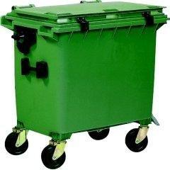 OPV Müllgroßbehälter Kunststoff Flachdeckel 660 Liter grün