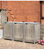 Globel Industries Mülltonnenbox 3 x 240 Liter grau/natur