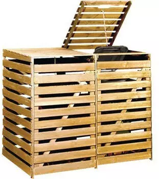 Weka Mülltonnenbox 2 x 240 Liter honigbraun