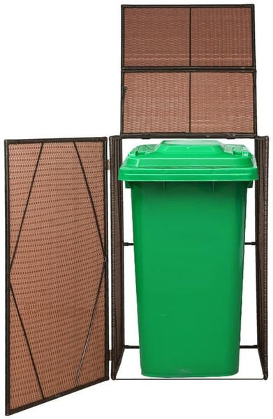 vidaXL Polyrattan Garbage Bin Cover (76x78x120cm)