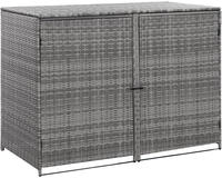 vidaXL M&uuml;lltonnenbox f&uuml;r 2 Tonnen Poly Rattan Anthrazit 148&times;77&times;111 cm
