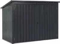 3er M&uuml;lltonnenbox Namur 3 X 120 Liter Tonnen - 2 M2 - 2 Gro&szlig;e T&uuml;ren - Metall