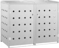 vidaXL M&uuml;lltonnenbox f&uuml;r 2 Tonnen 240 L Edelstahl
