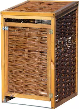 Dobar Mülltonnenbox Weide ungeschält 1 x 120 Liter