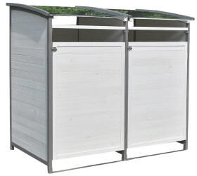 Mucola Mülltonnenbox 2 x 240 Liter weiß/grau