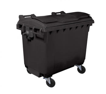 Bauer Müllcontainer 660 l mit Flachdeckel schwarz