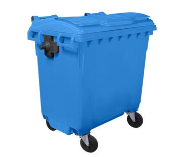 Bauer Müllcontainer 770 l mit Flachdeckel blau