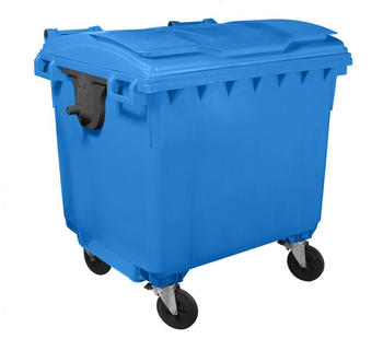 Bauer Müllcontainer 1100 l mit Flachdeckel blau