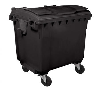 Bauer Müllcontainer 1100 l mit Flachdeckel schwarz