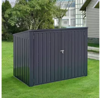 en.casa Grebin f&uuml;r 2 Tonnen 240 L Stahl Dunkelgrau 173 x 131 x 101 cm