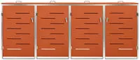 vidaXL M&uuml;lltonnenbox f&uuml;r 4 Tonnen 276,5x77,5x112,5 cm Edelstahl