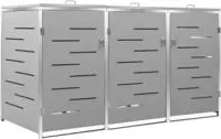 vidaXL M&uuml;lltonnenbox f&uuml;r 3 Tonnen 207x77,5x115 cm Edelstahl