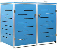 vidaXL M&uuml;lltonnenbox f&uuml;r 2 Tonnen 138x77,5x112,5 cm Edelstahl