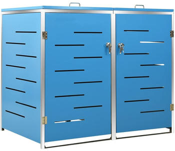 vidaXL Mülltonnenbox für 2 Tonnen blau