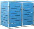 vidaXL Mülltonnenbox für 2 Tonnen blau