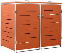 vidaXL M&uuml;lltonnenbox f&uuml;r 2 Tonnen 138x77,5x112,5 cm Edelstahl